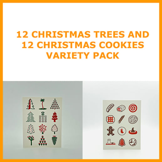 Image of 12 CHRISTMAS TREES AND 12 CHRISTMAS COOKIES - BOX SET