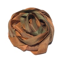 Image 7 of 10YD.  CACTUS FLOWER HAND DYED SARI SILK RIBBON BY COLOR KISSED SILK