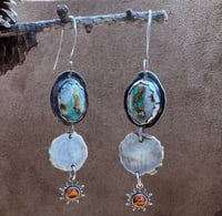 Image 1 of Royston, Antler, and Amber Earrings