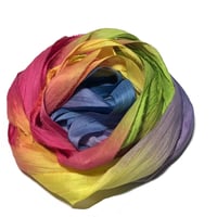 Image 2 of 10YD. HIPPIE BEADS HAND DYED SARI SILK RIBBON BY COLOR KISSED SILK