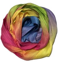 Image 4 of 10YD. HIPPIE BEADS HAND DYED SARI SILK RIBBON BY COLOR KISSED SILK