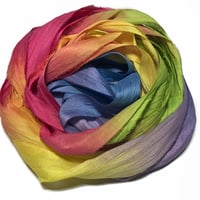 Image 5 of 10YD. HIPPIE BEADS HAND DYED SARI SILK RIBBON BY COLOR KISSED SILK