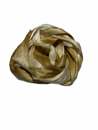 Image 3 of 10YD. BRONZE HAND DYED SARI SILK RIBBON BY COLOR KISSED SILK