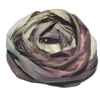 Image 2 of 10YD. QUICKSAND HAND DYED SARI SILK RIBBON BY COLOR KISSED SILK