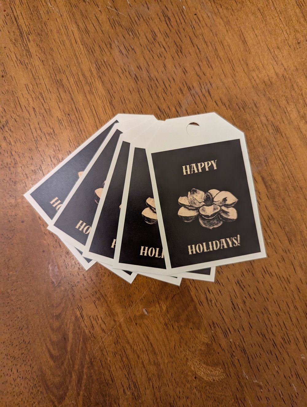 happy holidays! magnolia gift tags (set of 5)