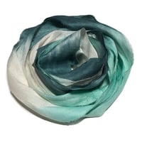 Image 1 of 10YD.  WINTERGREEN  HAND DYED SARI SILK RIBBON BY COLOR KISSED SILK