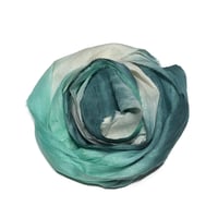 Image 4 of 10YD.  WINTERGREEN  HAND DYED SARI SILK RIBBON BY COLOR KISSED SILK