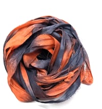 Image 3 of 10YD.  SPOOKY   HAND DYED SARI SILK RIBBON/HAND DYED SILK