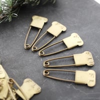 Image 3 of Five Vintage Brass Laundry Pins