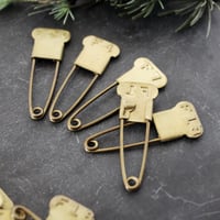 Image 2 of Five Vintage Brass Laundry Pins