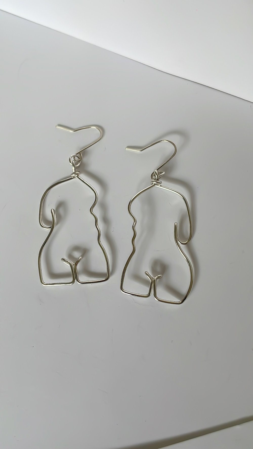 Image of Female body earrings, Lightweight Handmade Unique Wire Jewelry, Feminist art, Baddie Jewelry, Wom...