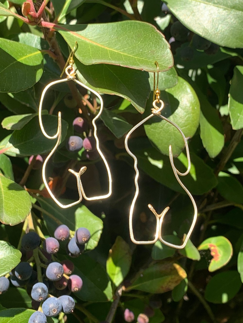 Image of Female body earrings, Lightweight Handmade Unique Wire Jewelry, Feminist art, Baddie Jewelry, Wom...
