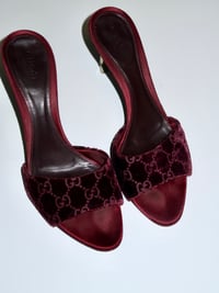 Image 6 of Gucci x Tom Ford Burgundy Velvet GG Mules - US7