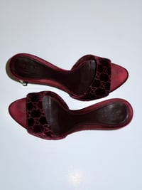 Image 3 of Gucci x Tom Ford Burgundy Velvet GG Mules - US7