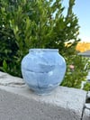 brushed blue vase