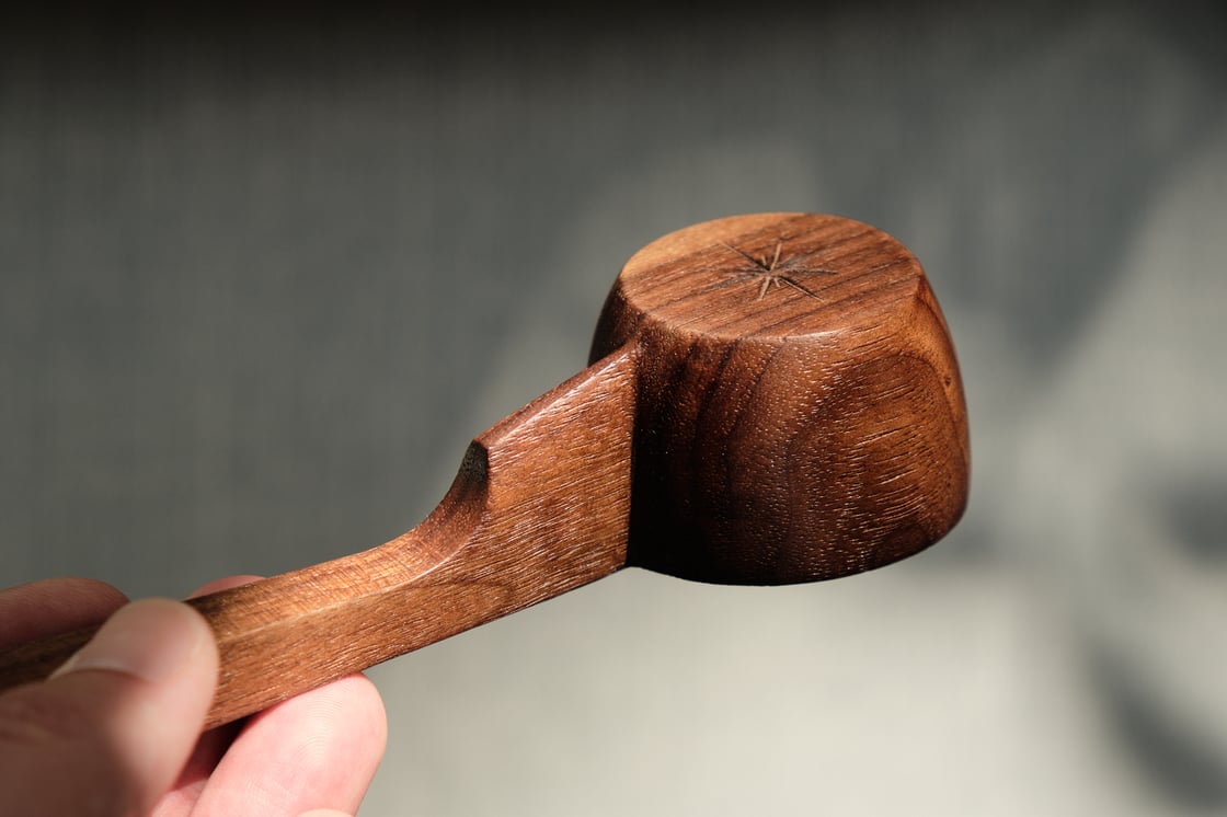 Image of Long Handle Walnut Coffee Scoop - SC001
