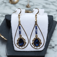 Image 2 of Golden Rhinestone Teardrop Earrings