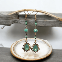 Image 4 of Golden Rhinestone Teardrop Earrings