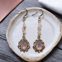 Image 6 of Golden Rhinestone Teardrop Earrings