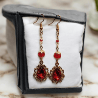 Image 7 of Golden Rhinestone Teardrop Earrings