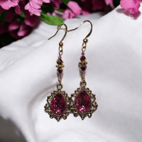 Image 8 of Golden Rhinestone Teardrop Earrings