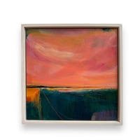 Pink Skies in Spring Study on Wood, Framed