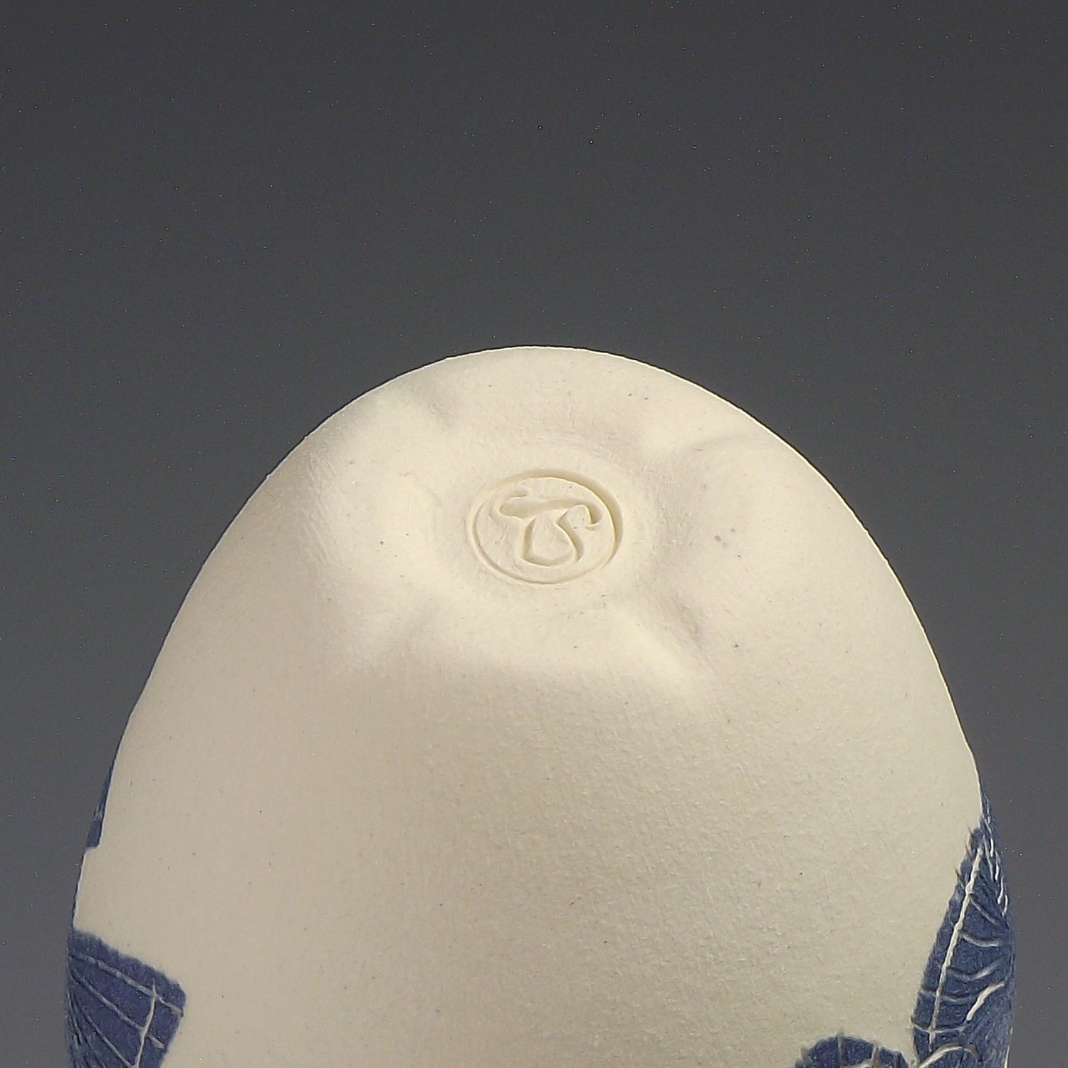 Image of Blue flutter butterflies sgraffito vessel