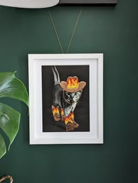 Image 1 of Cowboy cat, cat art print