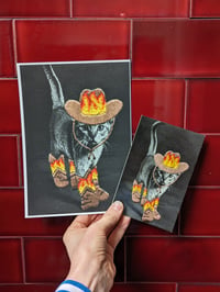 Image 2 of Cowboy cat, cat art print