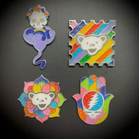 "Grateful Dead" - Antique Silver - Enamel Pin Set