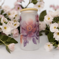 Floral Libby Can Glass Five