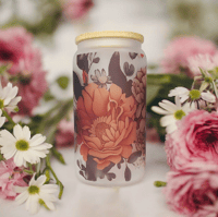 Floral Libby Can Glass Seven