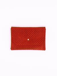 Image 2 of Winnie-Red Suede Card Holder