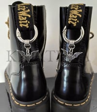 Image 5 of Gothic Shoe Charms - Crescent Moon and Bats Boot Clips