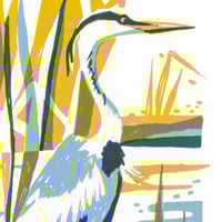 Image 2 of Grey Heron silkscreen print