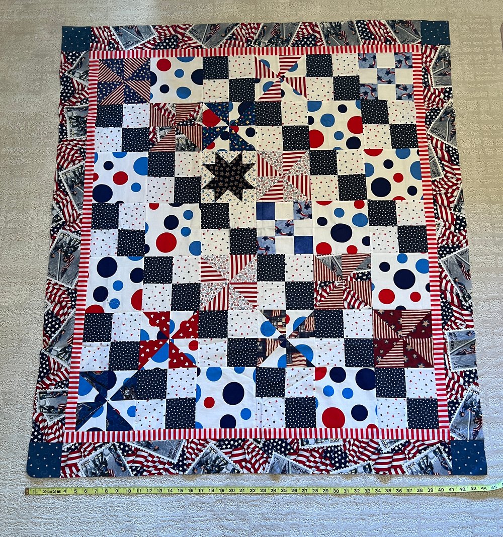 Image of NEW—READY TO FINISH quilt top 44” x 50”