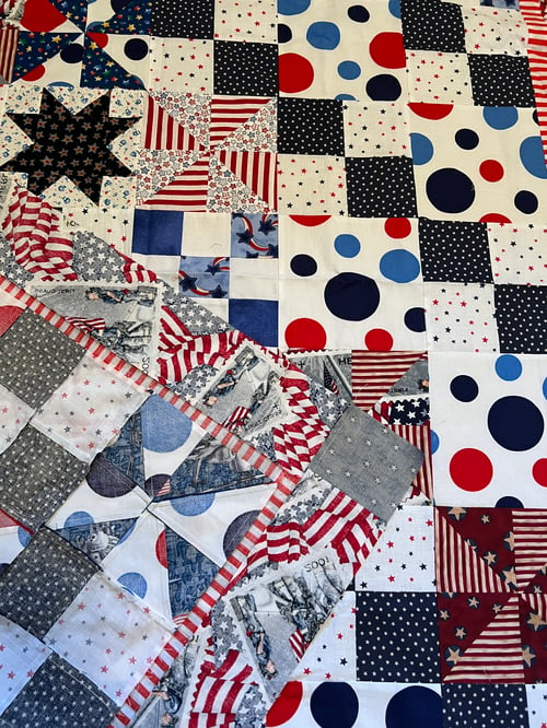 Image of NEW—READY TO FINISH quilt top 44” x 50”