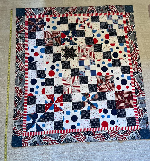 Image of NEW—READY TO FINISH quilt top 44” x 50”