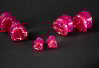 Image 2 of Pink Glitter Heart Plugs - Shimmering Pink Hearts - Resin Double Flared Plugs - Stretched Ears