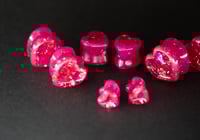 Image 4 of Pink Glitter Heart Plugs - Shimmering Pink Hearts - Resin Double Flared Plugs - Stretched Ears