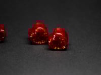 Image 2 of Red Glitter Heart Plugs - Burning Red Hearts - Resin Double Flared Plugs - Stretched Ears