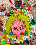 Happy Pink tree - hand embellished ornament