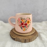 Pink flowers mug