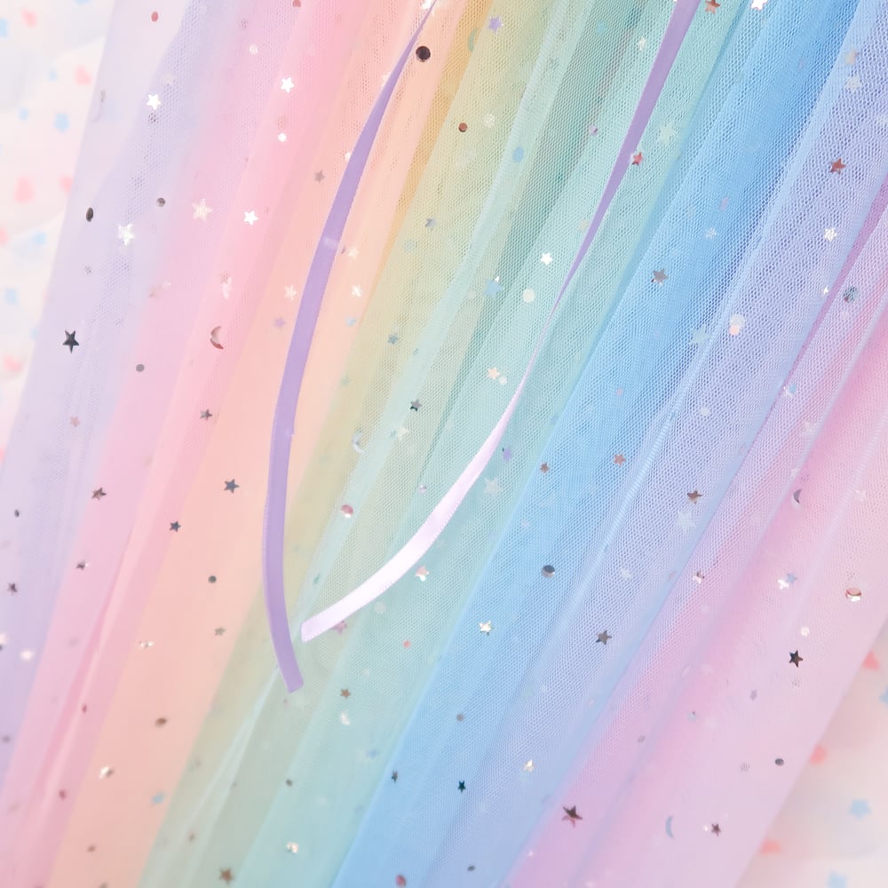 Iridescent Peignoir (Long): Rainbow x Lavender