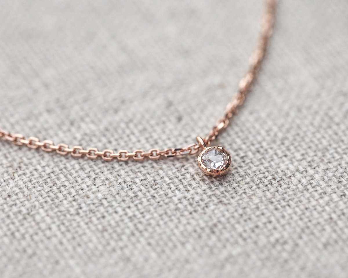 Image of 18ct Rose gold 3.0mm rose-cut diamond necklace