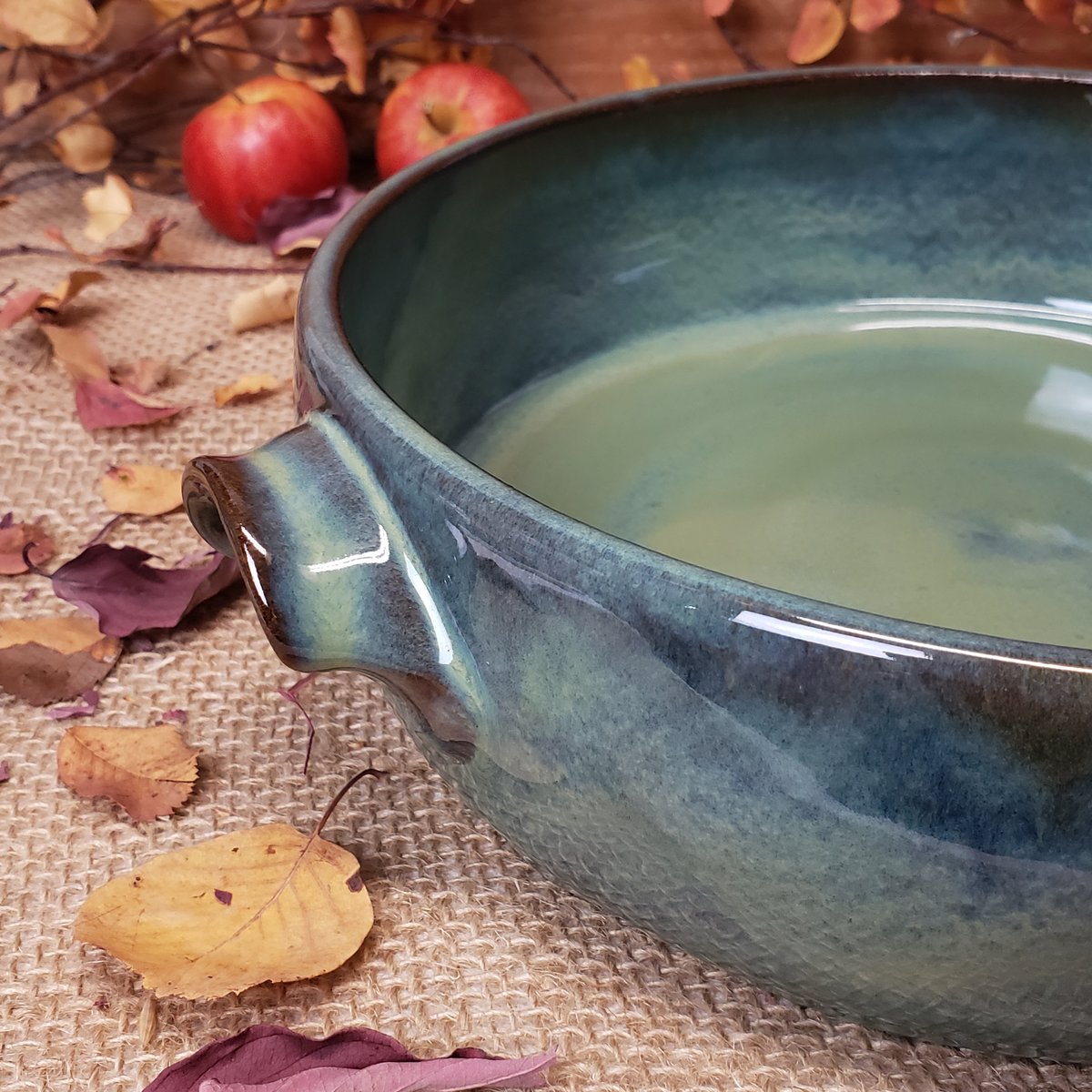 Image of Baking Dish with handles, Large, Lichen (Green)