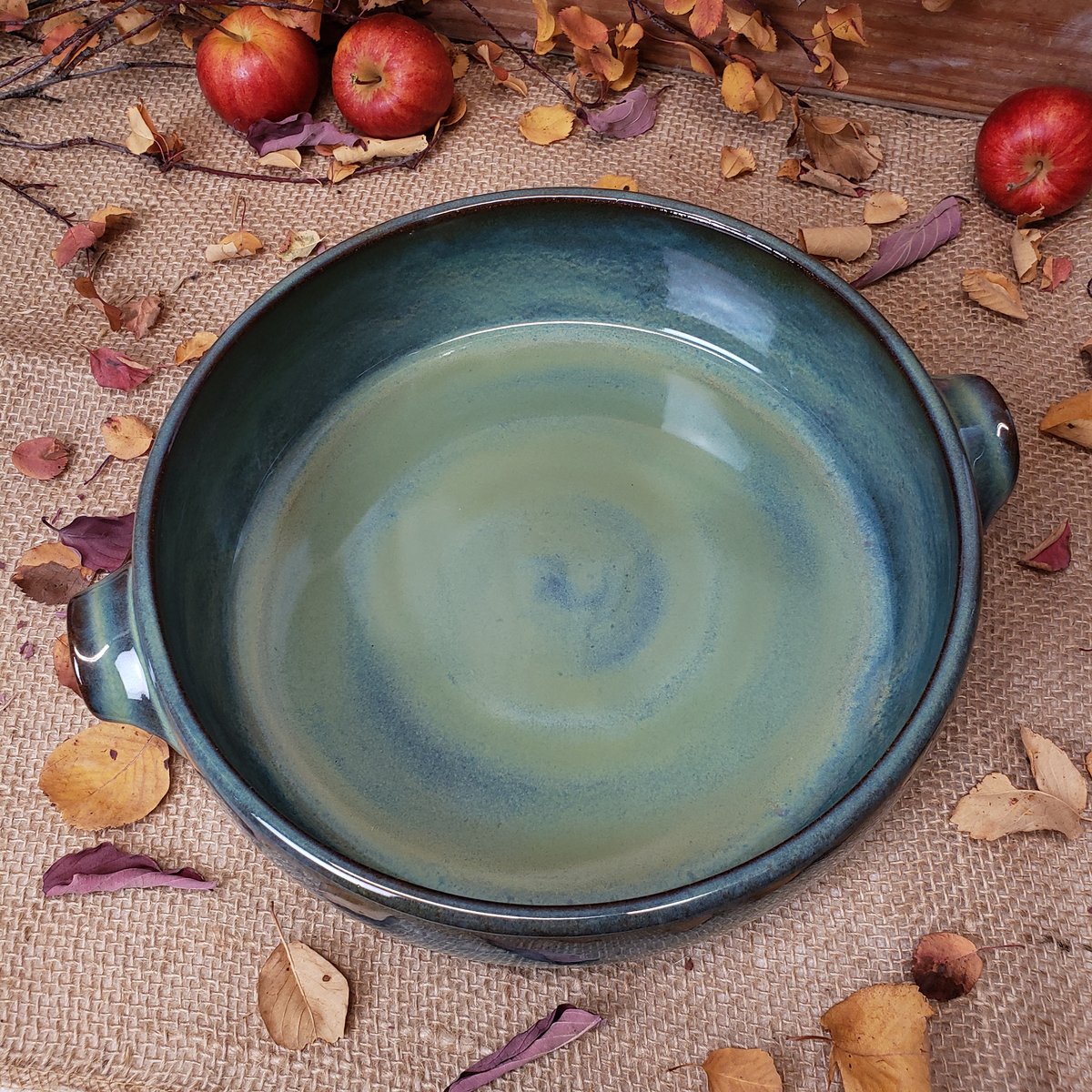 Image of Baking Dish with handles, Large, Lichen (Green)