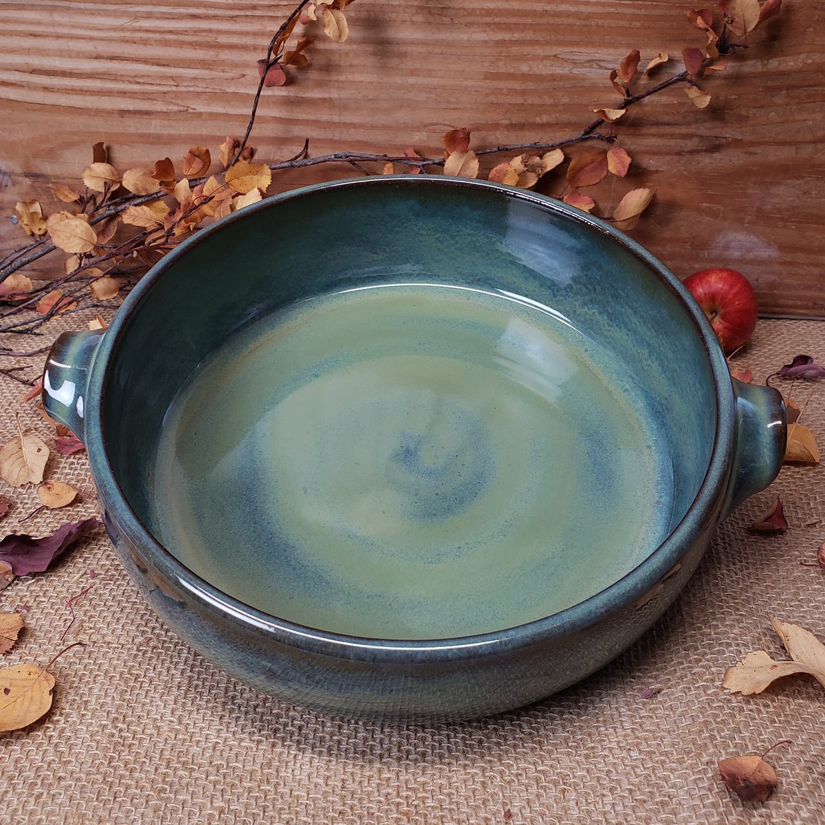 Image of Baking Dish with handles, Large, Lichen (Green)