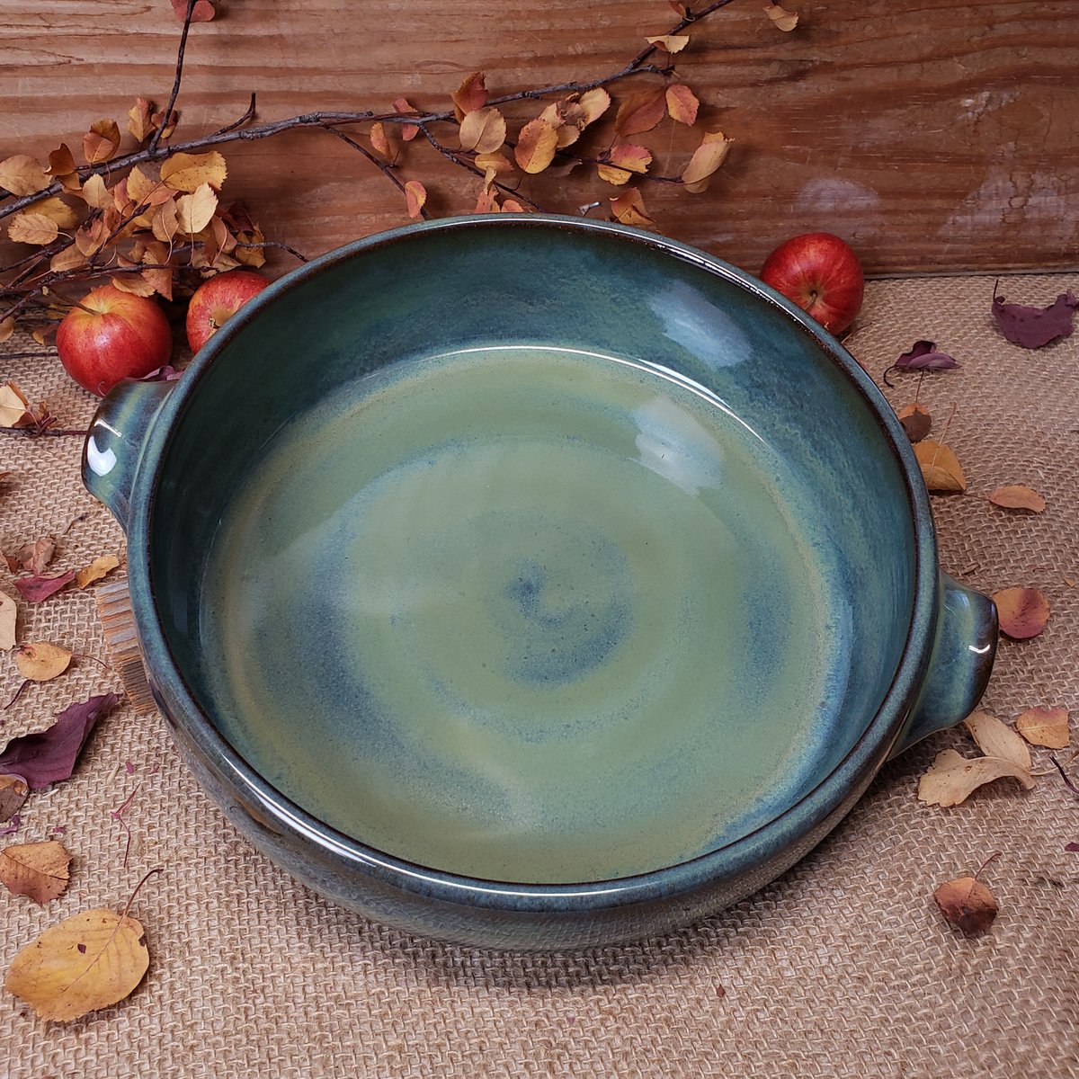 Image of Baking Dish with handles, Large, Lichen (Green)