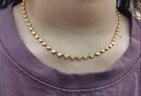 Image 4 of Round Moissanite Tennis Necklace Gold 